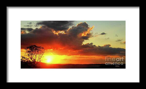 Costa Rica Framed Print featuring the photograph la Casita Playa Hermosa Puntarenas Costa Rica - Sunrise A Two Panorama by Felipe Adan Lerma