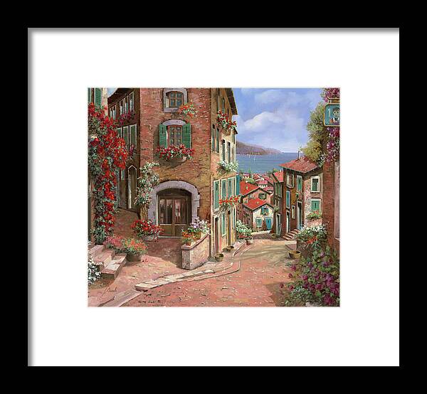 Seascape Framed Print featuring the painting Scendendo Verso Il Mare by Guido Borelli