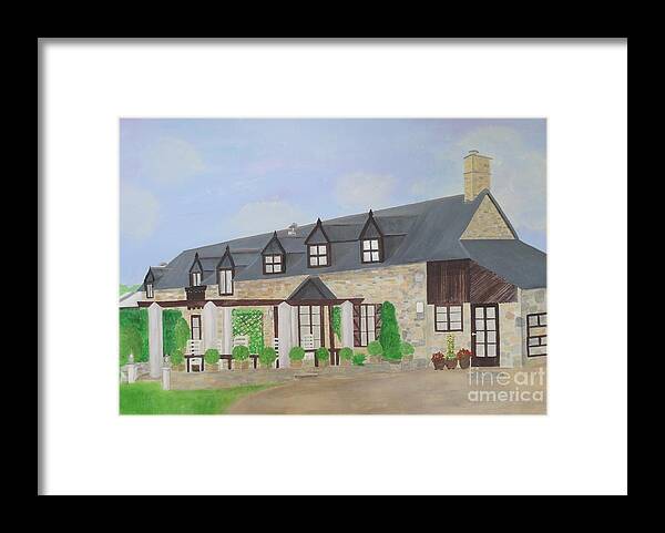French Villa Framed Print featuring the painting La Goderie by Karen Jane Jones