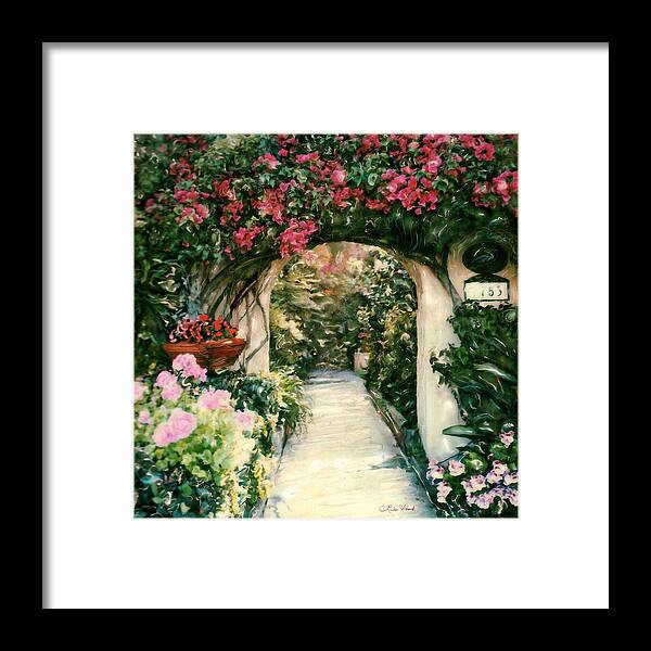Floral Framed Print featuring the photograph La Jolla Bed and Breakfast by Linda Scharck
