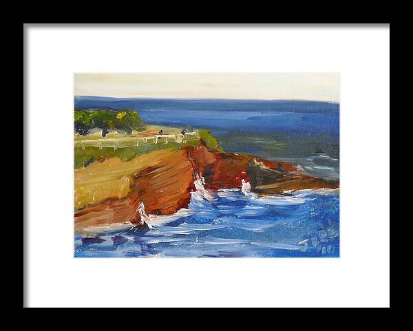 100 Paintings Framed Print featuring the painting La Jolla Cove 017 by Jeremy McKay