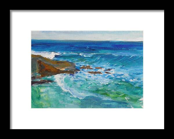  Framed Print featuring the painting La Jolla Cove 048 by Jeremy McKay
