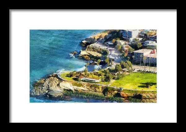 La Jolla Framed Print featuring the painting La Jolla Cove by Russ Harris