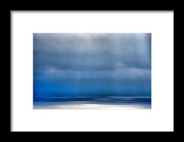 Landscape Framed Print featuring the painting La Jolla Sunrays On The Ocean by Russ Harris