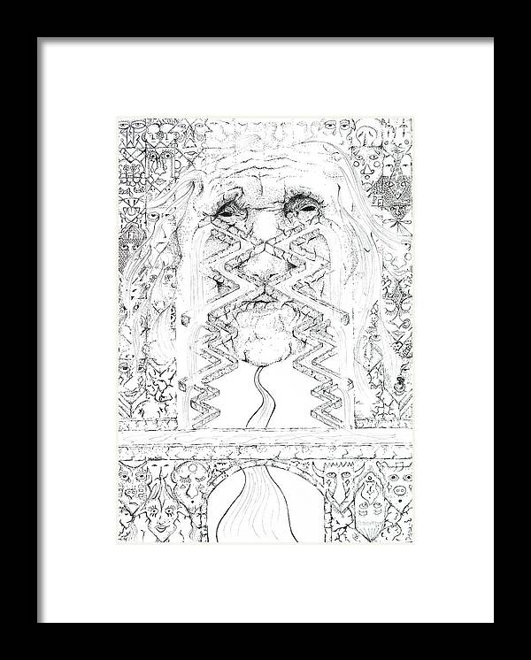 La Llorona Framed Print featuring the drawing La Llorona Sombra de Arreguin by Doug Johnson