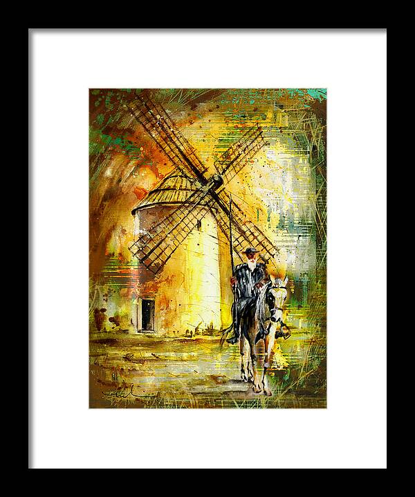 Travel Framed Print featuring the painting La Mancha Authentic Madness by Miki De Goodaboom