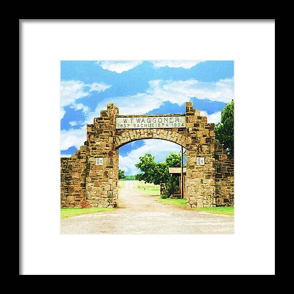 Texas Framed Print featuring the painting La Puerta Principal - Main Gate, Nbr 1J by Will Barger