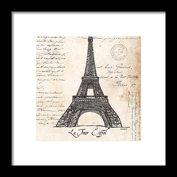 Eiffel Tower Framed Print featuring the painting La Tour Eiffel by Debbie DeWitt