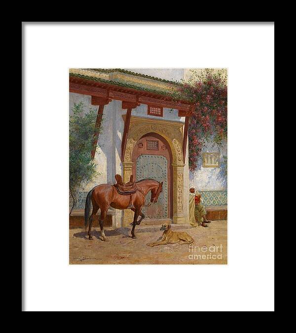 John-lewis Shonborn (1852 - 1931) Framed Print featuring the painting La Visite by MotionAge Designs