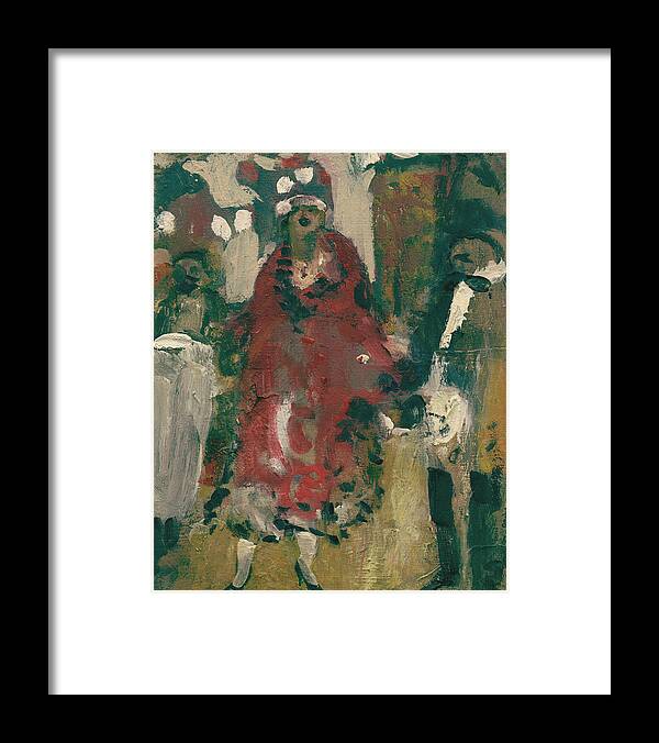 Figure Framed Print featuring the painting LaBoheme Act 2 CafeScene by Bill Collins
