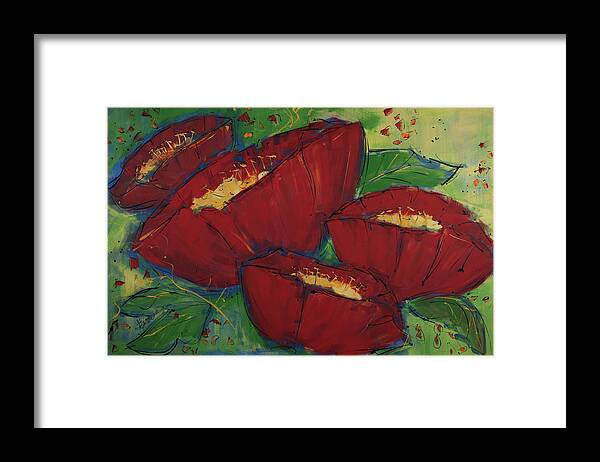 Poppy Framed Print featuring the painting Ladies in Red by Terri Einer