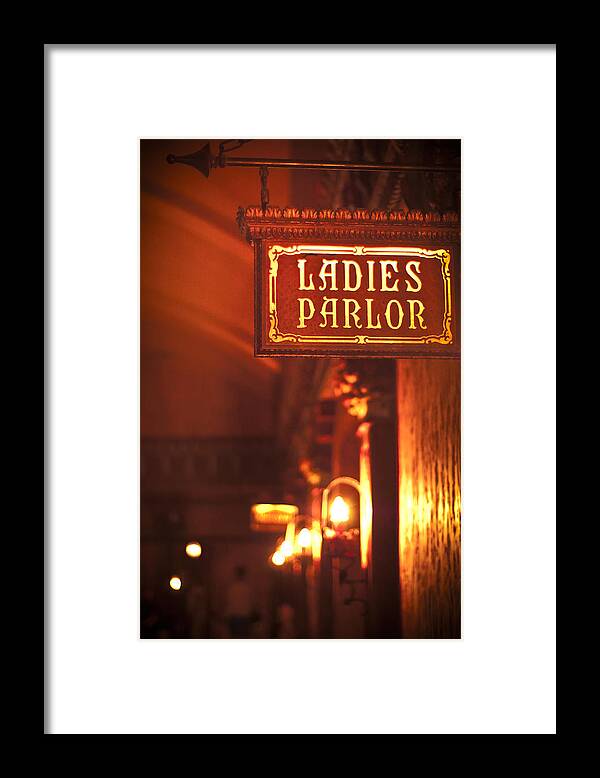 Sign Framed Print featuring the photograph Ladies Parlor by Carolyn Marshall