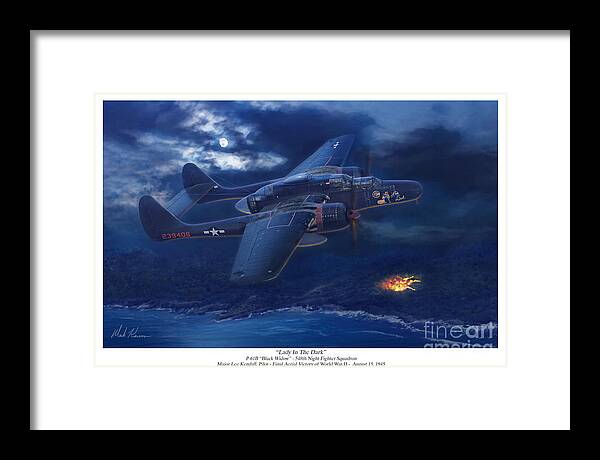 Aviation Art Framed Print featuring the painting Lady In The Dark by Mark Karvon