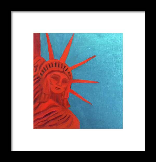 America Framed Print featuring the painting Lady Liberty by Margaret Harmon