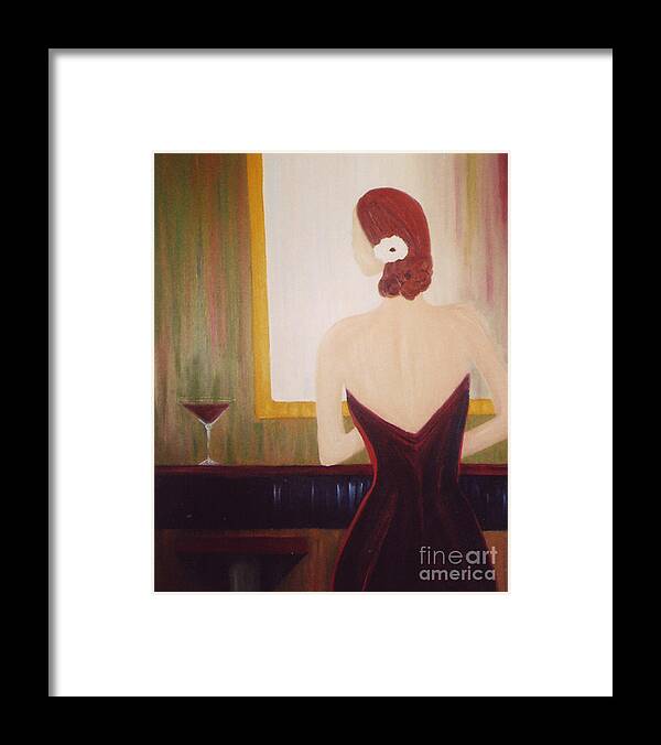 Martini Framed Print featuring the painting Lady Sadie by Artist Linda Marie