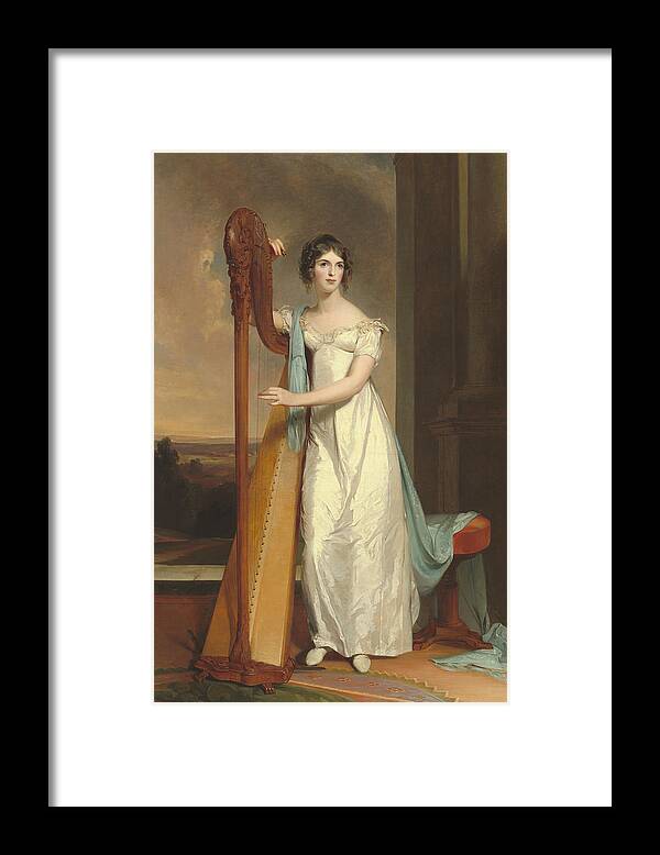 Artist Framed Print featuring the painting Lady With A Harp by Thomas Sully