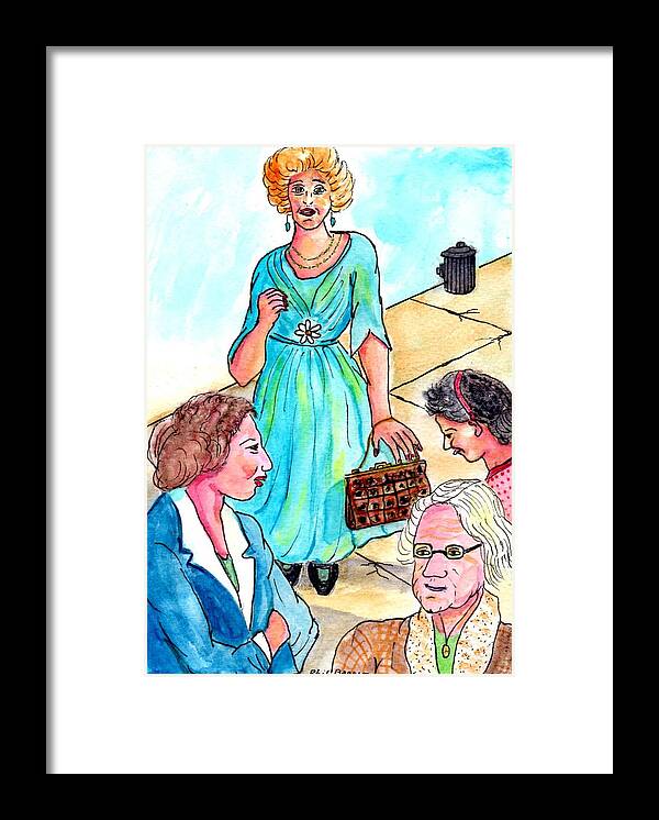 1940's Framed Print featuring the mixed media Lady With The Aligator Purse by Philip And Robbie Bracco