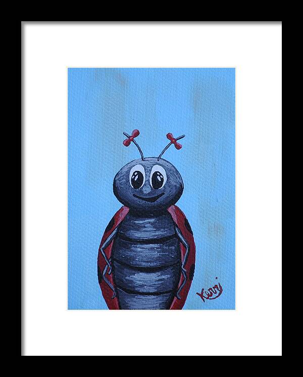 Ladybug Framed Print featuring the painting Ladybug's School Picture by Kerri Sewolt