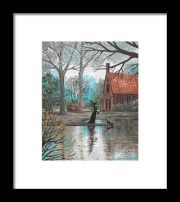 Print Framed Print featuring the painting Lake Bewitched by Margaryta Yermolayeva