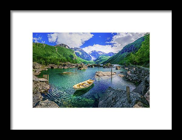 Bondhusbreen Framed Print featuring the photograph Lake Bondhusvatnet by Dmytro Korol