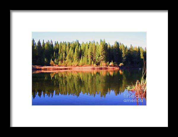 Landscape Framed Print featuring the photograph Lake Calveras County Ca by Chuck Kuhn