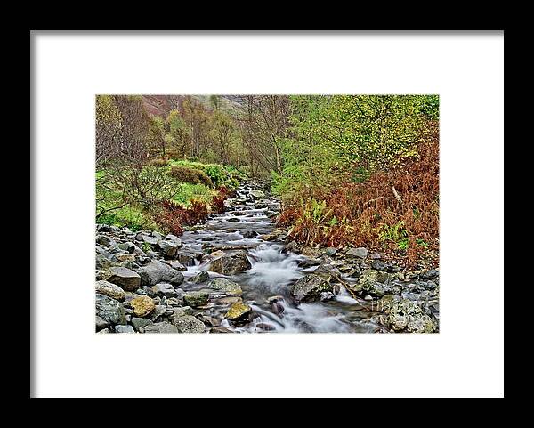 English Lakes Framed Print featuring the photograph Lake District Autumn Stream by Martyn Arnold