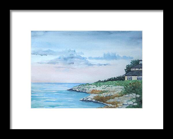 Watercolor Framed Print featuring the painting Lake Erie by Laurie Anderson