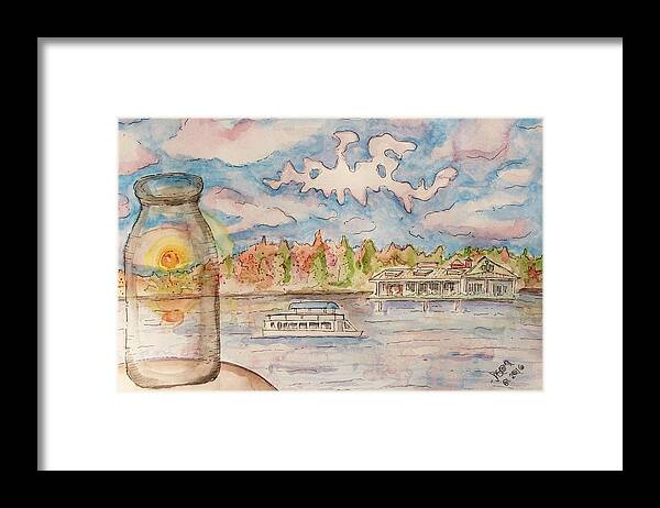 Lake Framed Print featuring the painting Lake Hopatcong by Jason Nicholas