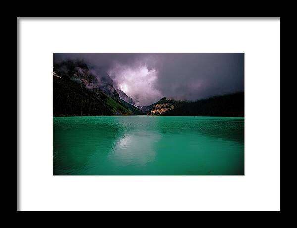 Alberta Framed Print featuring the photograph Lake Louise before Storm by Patrick Boening