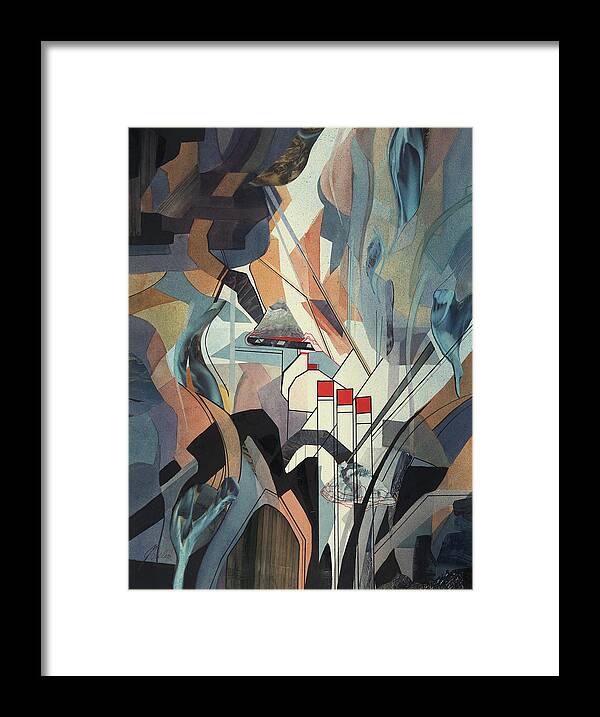 Abstract Framed Print featuring the painting Lake Mead by Johanna Axelrod