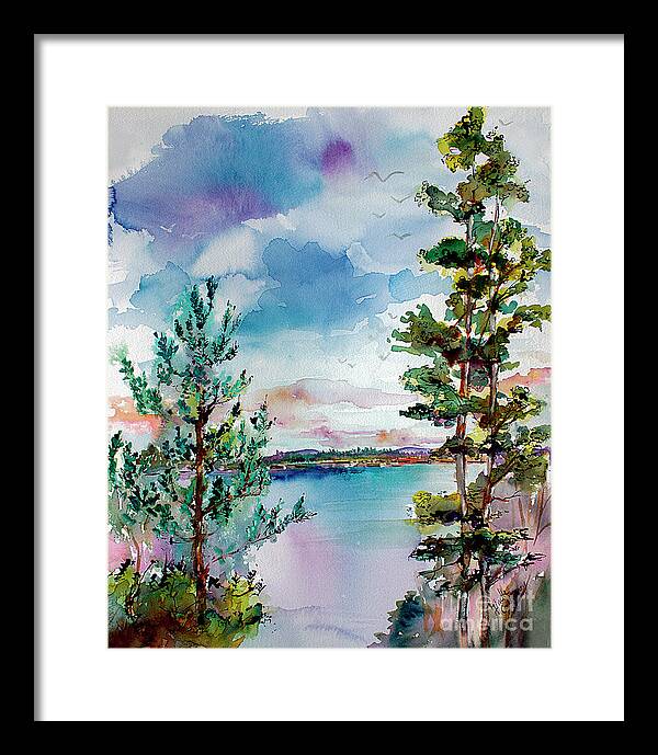 Lakes Framed Print featuring the painting Lake Oswego Oregon by Ginette Callaway