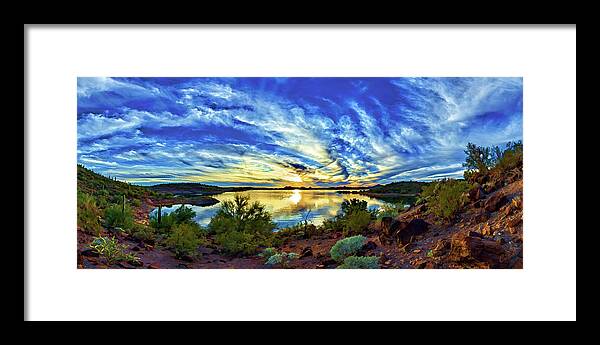 Arizona Landscape Framed Print featuring the photograph Desert Sunset by ABeautifulSky Photography by Bill Caldwell