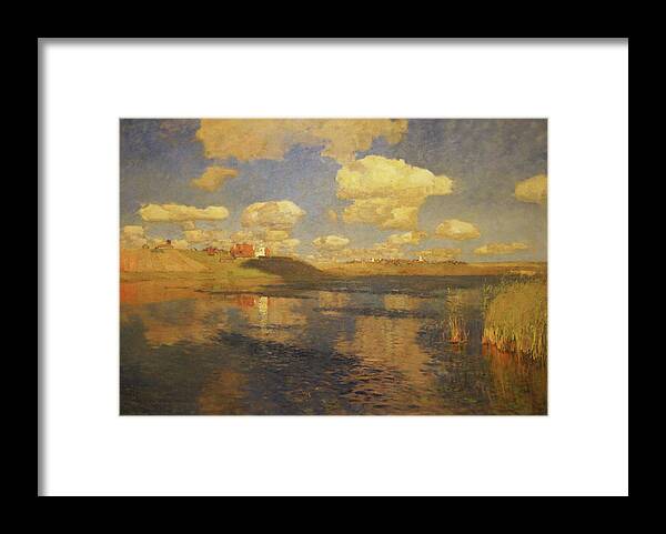 Isaac Levitan Framed Print featuring the painting Lake Russia by Isaac Levitan