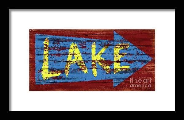 Jq Licensing Framed Print featuring the painting Lake Sign by JQ Licensing