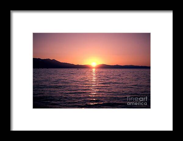 Sunset Lake Framed Print featuring the photograph Lake Sunset 8pm by Joe Lach