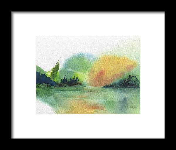 Lake Sunset Framed Print featuring the painting Lake Sunset by Frank Bright