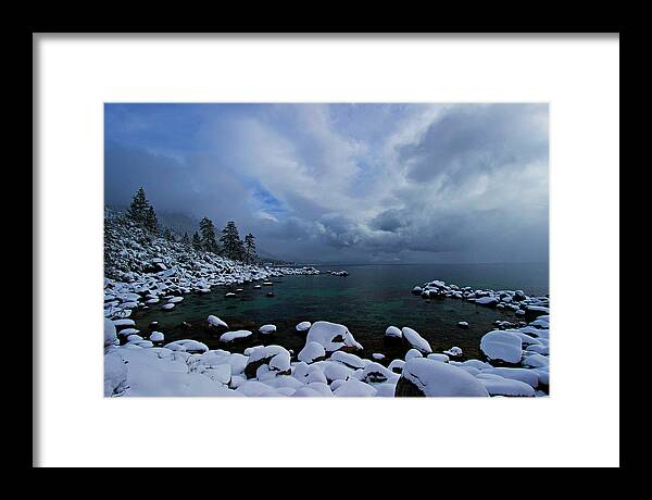  Lake Tahoe Framed Print featuring the photograph Lake Tahoe Snow Day by Sean Sarsfield