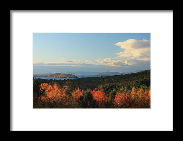 Lake Winnipesaukee Framed Print featuring the photograph Lake Winnipesaukee Overlook in Autumn by John Burk