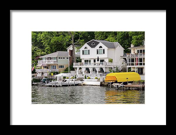 Lakeside Framed Print featuring the photograph Lakefront Living Hopatcong by Maureen E Ritter