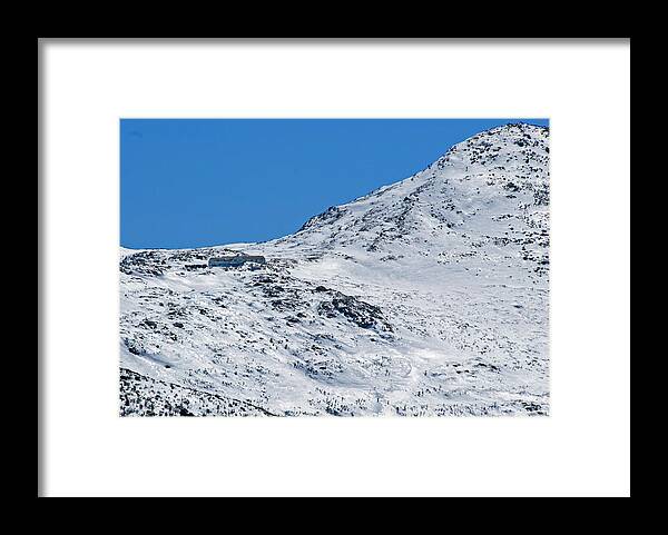 Lakes Of The Clouds Framed Print featuring the photograph Lakes of the Clouds Hut and Mount Monroe by Ken Stampfer