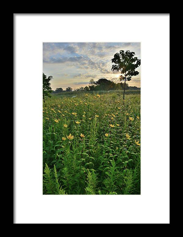 Lake County Framed Print featuring the photograph Lakewood Prairie Sunrise by Ray Mathis