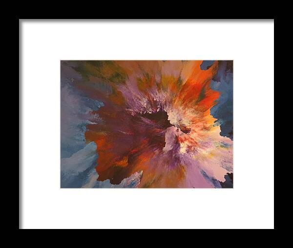 Abstract Framed Print featuring the painting Lambent by Soraya Silvestri