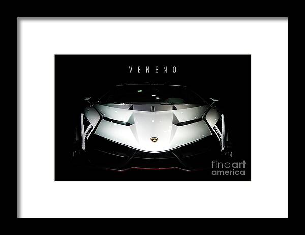 Lamborghini Framed Print featuring the digital art Lamborghini Veneno by Airpower Art