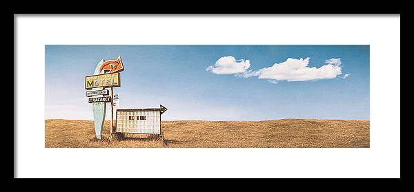Scott Norris Photography Framed Print featuring the photograph Lamp-Lite Motel by Scott Norris