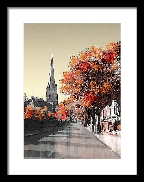 Lancaster Framed Print featuring the digital art Lancaster Cathedral From East Road mini by Joe Tamassy
