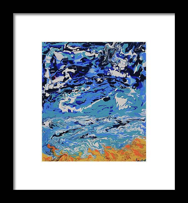 Abstract Expressionism Framed Print featuring the painting Land's End by Art Enrico