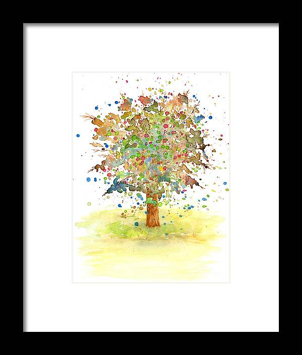Tree Framed Print featuring the painting Landscape 466 by Lucie Dumas