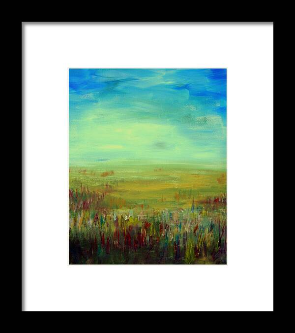 Landscape Abstract Framed Print featuring the painting Landscape Abstract by Julie Lueders 
