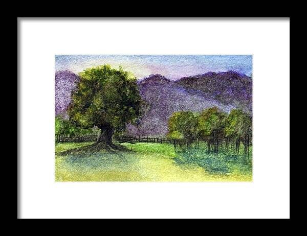 Watercolor Framed Print featuring the painting Landscape in Watercolor -1 by Barbara J Blaisdell