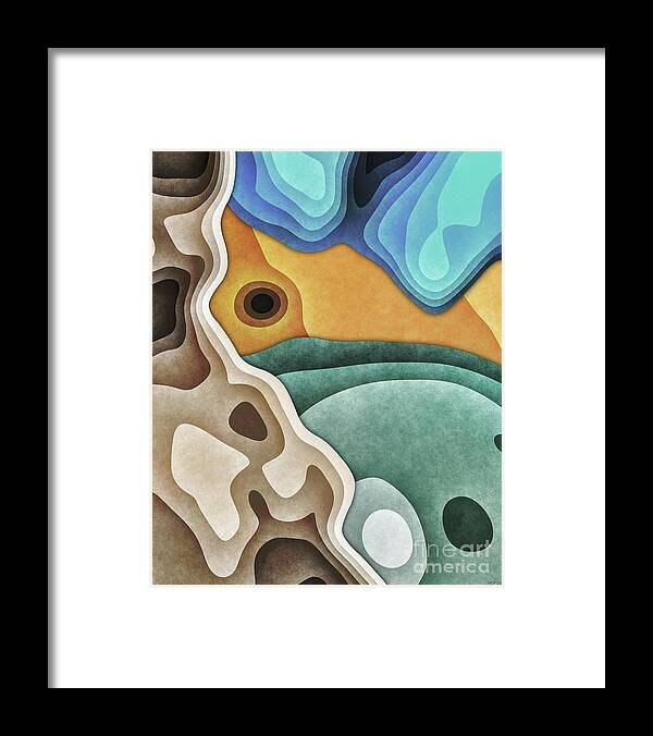 Earth Tones Framed Print featuring the digital art Landscape of Layers by Phil Perkins